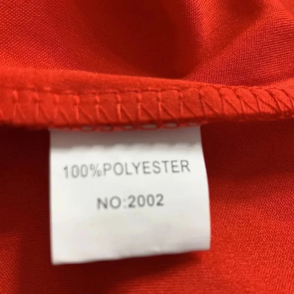 Vintage Overlay Jumpsuit Asymmetrical Off Shoulder Party Maxi Dress Size XL Red - Picture 15 of 15